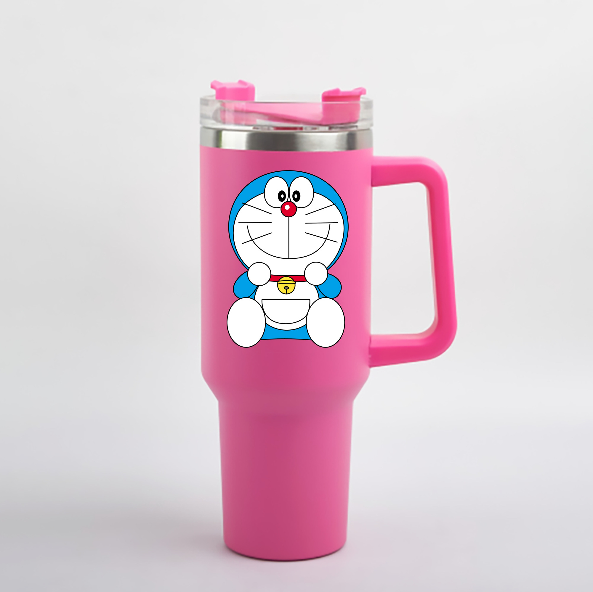 （画像用） ドラえもん Doraemon 1200mL車用タンブラー - クリスタルステッカー（プラスチックストロー付き）